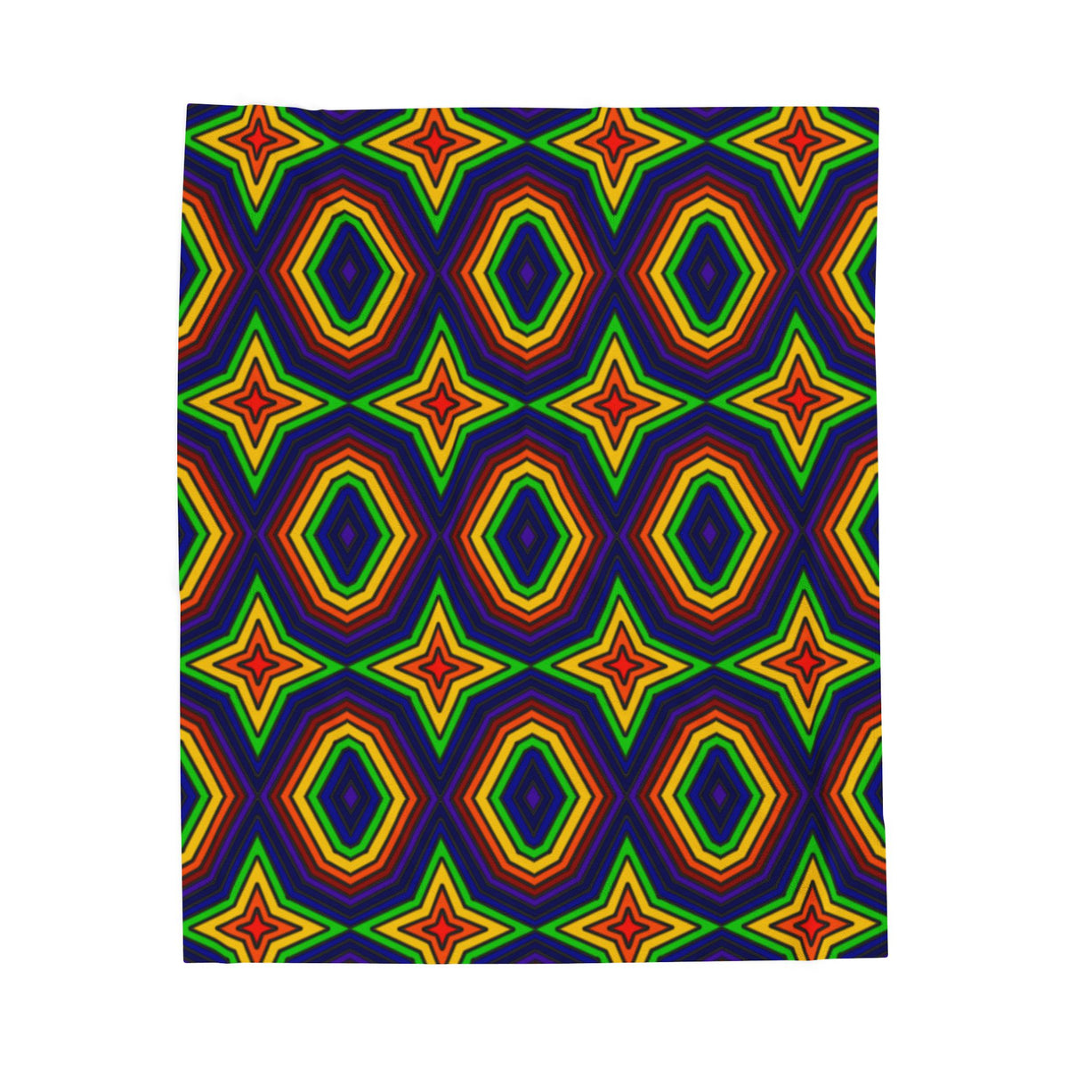 Colorful Geometric Rainbow Velveteen Plush Blanket