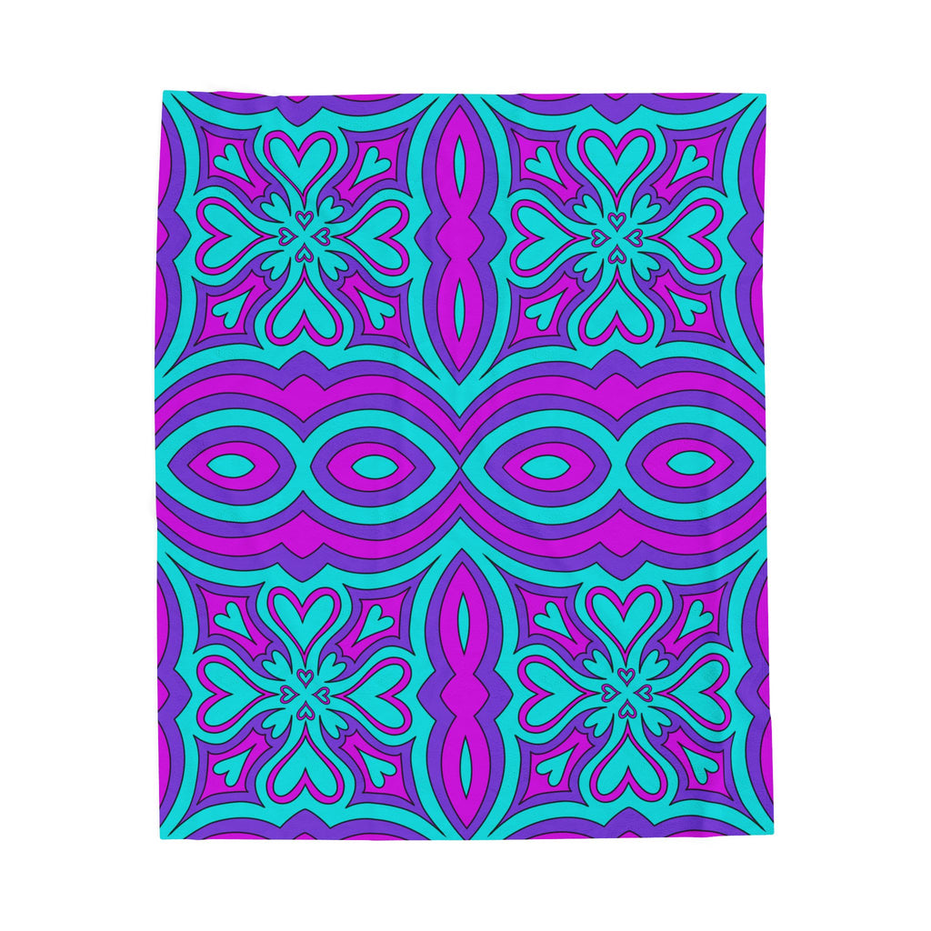 Boho Geometric Pattern Velveteen Plush Blanket