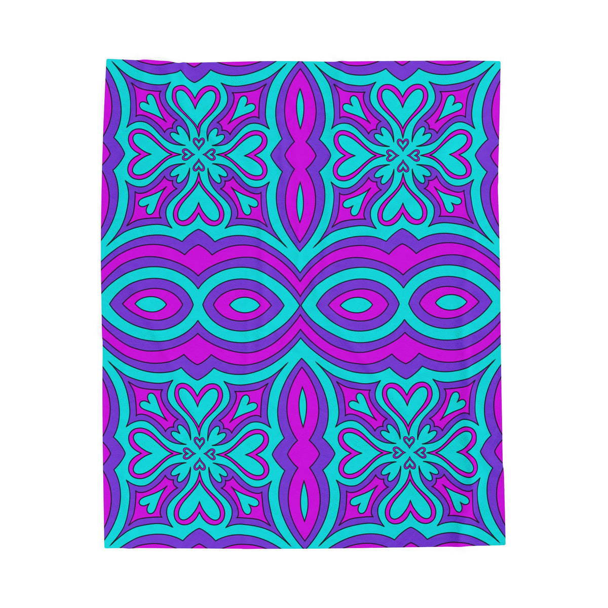 Boho Geometric Pattern Velveteen Plush Blanket