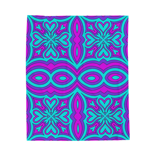 Boho Geometric Pattern Velveteen Plush Blanket
