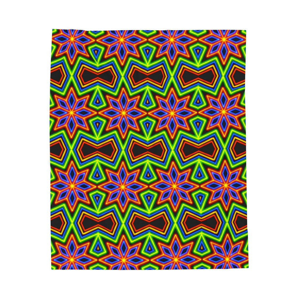 Colorful Geometric Kaleidoscope Velveteen Plush Blanket