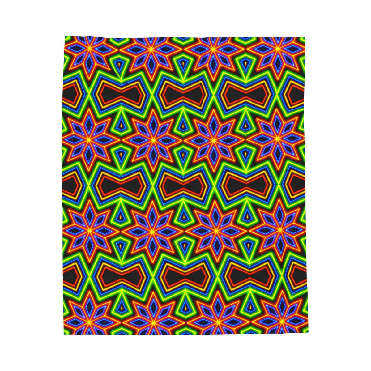Colorful Geometric Kaleidoscope Velveteen Plush Blanket